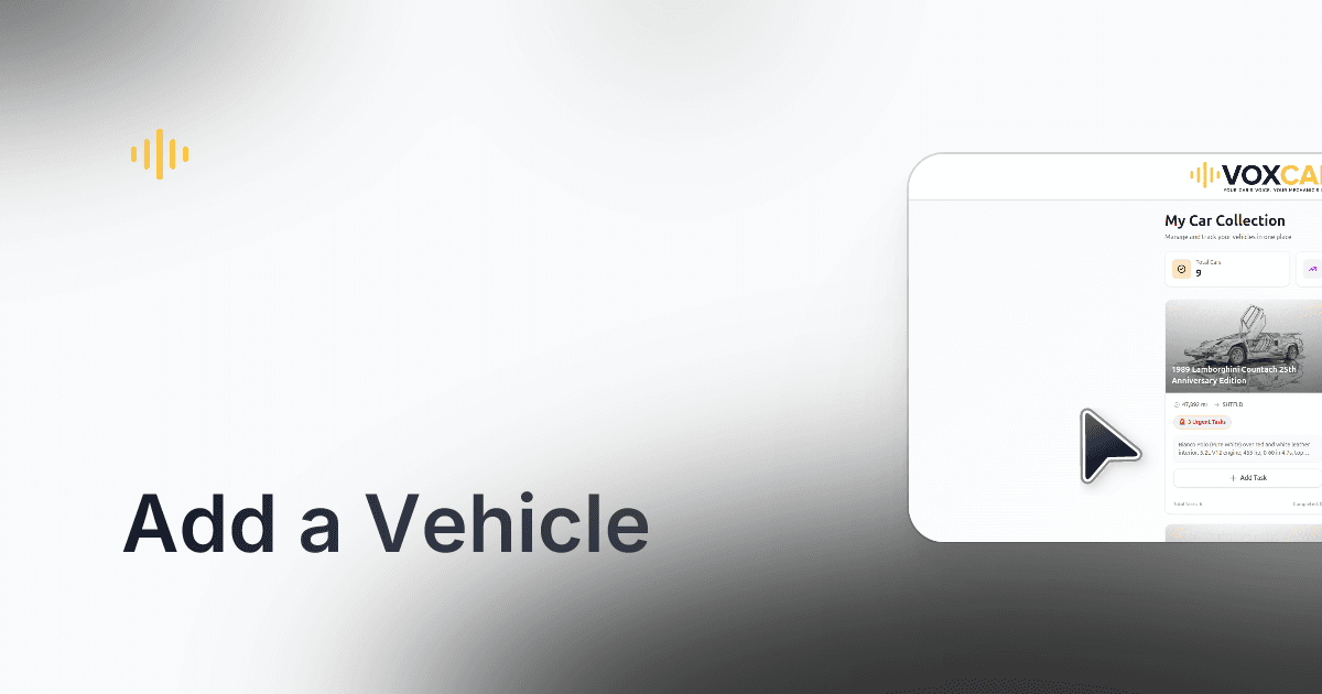 Add a Vehicle demo preview