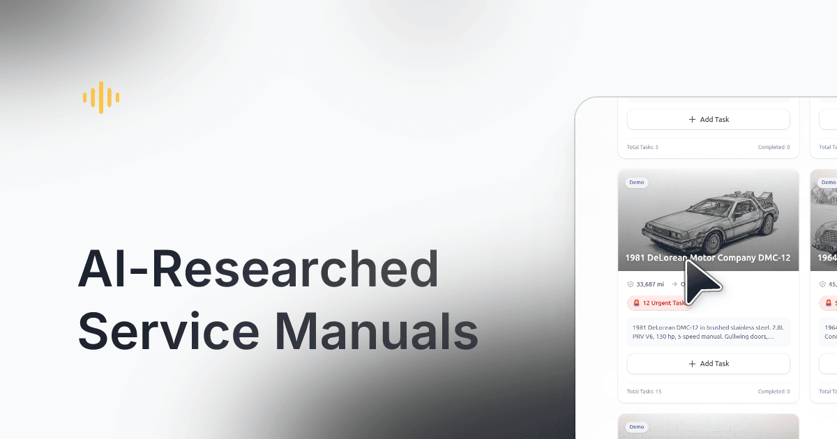 AI-Researched Service Manuals demo preview