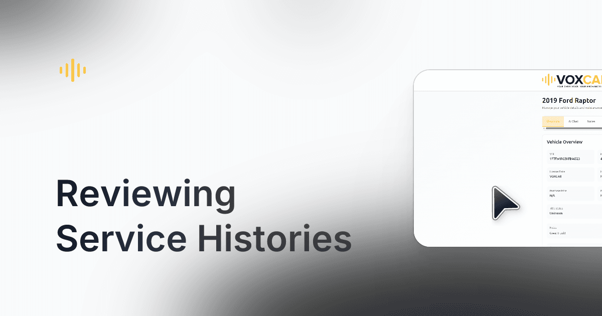 Reviewing Service Histories demo preview