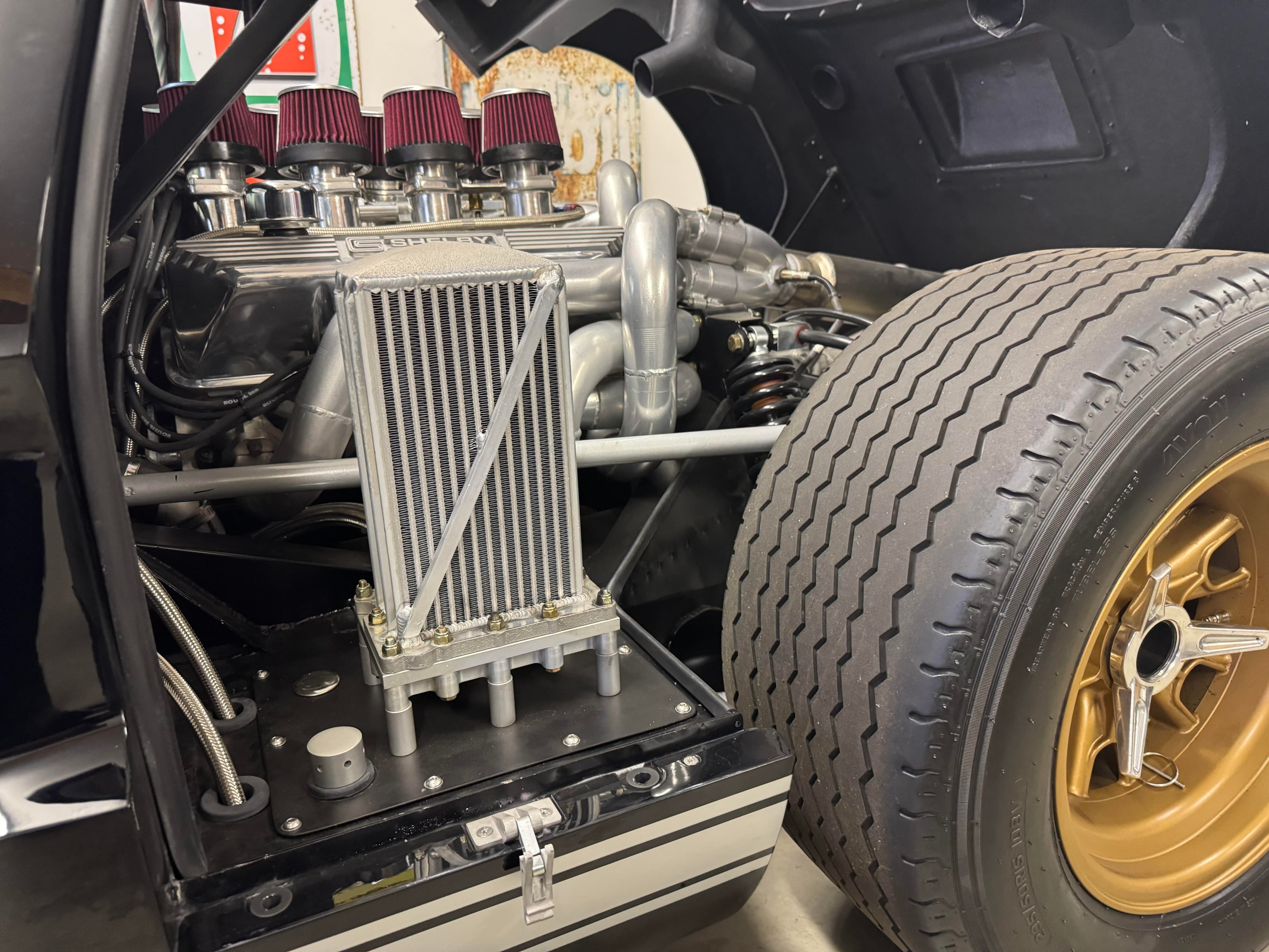 Ford GT40 engine bay and suspension detail